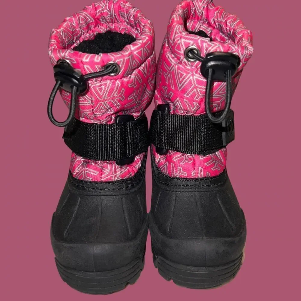 Toddler Northside Winter Boots Adjustable Strap Thinsulate Pink Black 5